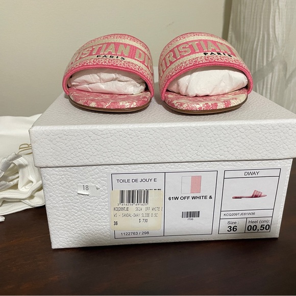 Dior Pink Dway Slide Sandals - Picture 2 of 11